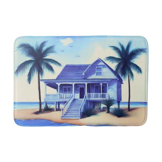Tapis De Bain Maison de plage avec palmiers (Devant)