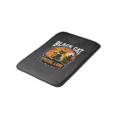 Tapis De Bain Maison Hantée Chat Noir Halloween Design Lune (Angle)