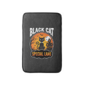 Tapis De Bain Maison Hantée Chat Noir Halloween Design Lune (Devant (Vertical))