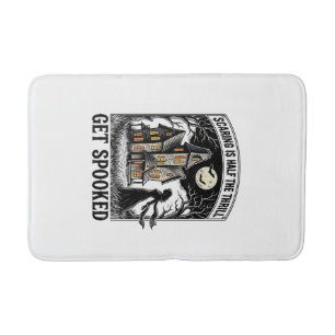Tapis De Bain Maison Hantée Halloween Gravure Vintage Horreur S