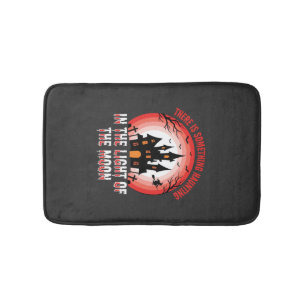 Tapis De Bain Maison Hantée Halloween Sorcière Clair de Lune