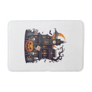 Tapis De Bain Maison Hantée Halloween Squelettes Citrouille Fant