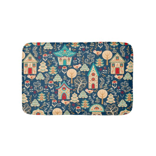 Tapis De Bain Maisons nordiques Whimsical | Scandinave (Devant)