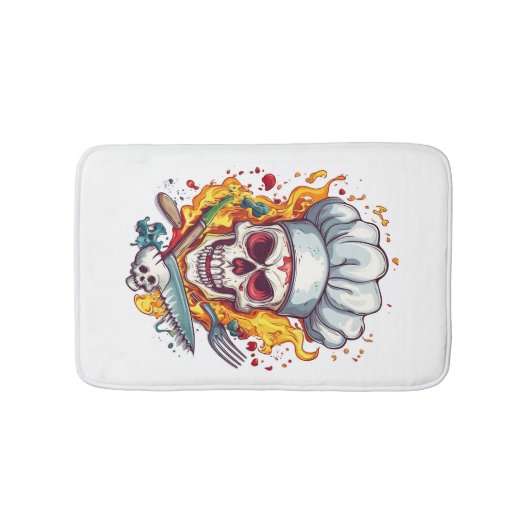 Tapis De Bain Maître de cuisine Chef Crâne (Devant)