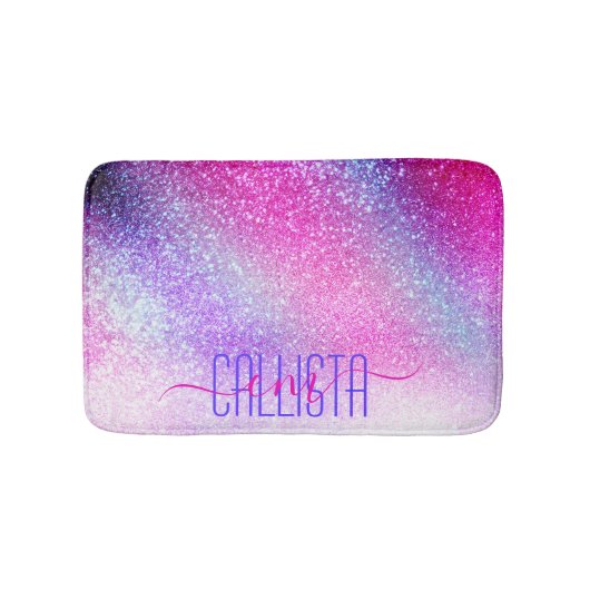Tapis De Bain Majestic rose violet Nebula Galaxy Parties scintil (Devant)