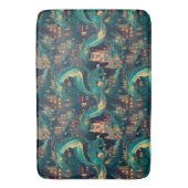 Tapis De Bain Majestic Turquoise Dragons et Village (devant Vertical)