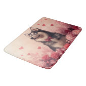Tapis De Bain Malamute d'Alaska avec des roses - Saint-Valentin (Angle)