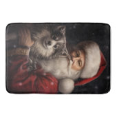 Tapis De Bain Malamute d'Alaska avec Noël du Père Noël (Devant)