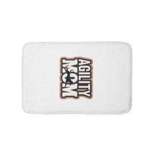 Tapis De Bain Maman d'agilité Vintage silhouette de chien d'agil