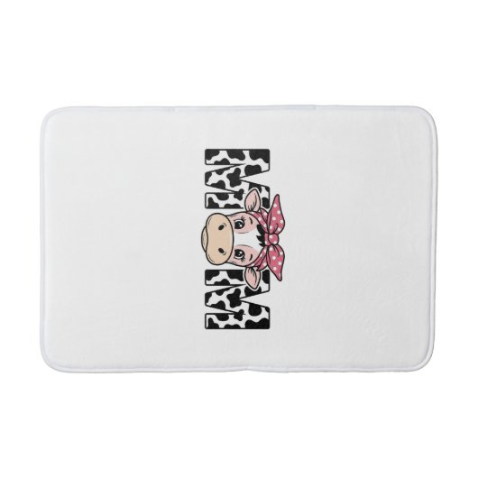 Tapis De Bain Maman Vache Mignonne Nœud Conception Graphique_1 (Devant)
