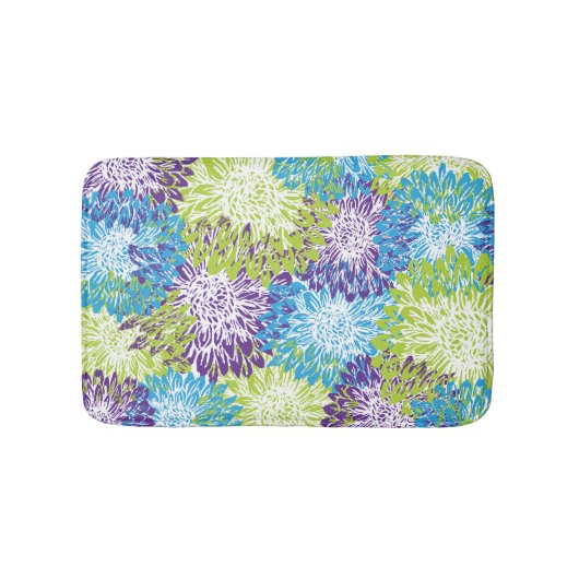 Tapis De Bain Mamans bleues, de pourpre et de vert de chaux (Devant)