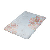Tapis de bain mandala à fleurs en or rose (Angle)