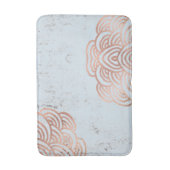 Tapis de bain mandala à fleurs en or rose (Devant (Vertical))
