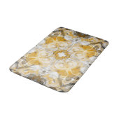 Tapis De Bain mandala Abstrait, ocre, jaune, gris, blanc (Angle)