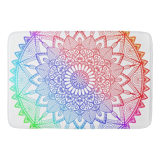 Tapis De Bain Mandala Arc-en-ciel (Devant)