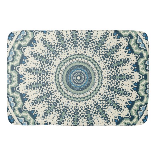 Tapis De Bain Mandala bleu tribal (Devant)