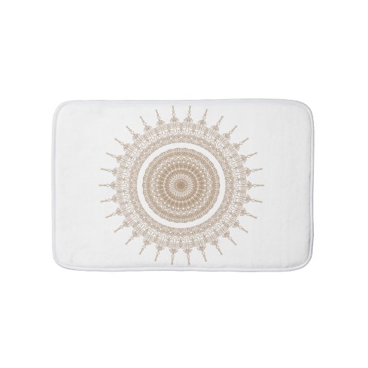 Tapis De Bain Mandala Bohème Blanche Boho (Devant)