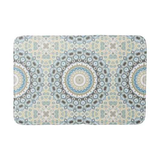 Tapis De Bain Mandala côtier dans des tons de sable, de bleu et (Devant)