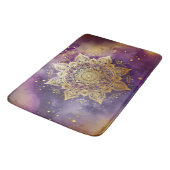 Tapis De Bain Mandala d'or sur l'aquarelle violette (Angle)