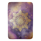 Tapis De Bain Mandala d'or sur l'aquarelle violette (devant Vertical)