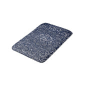 Tapis De Bain Mandala Floral Argent (Angle)