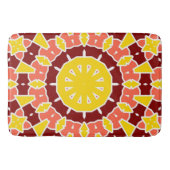 Tapis De Bain Mandala géométrique orange jaune gras (Devant)