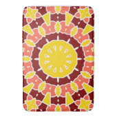 Tapis De Bain Mandala géométrique orange jaune gras (devant Vertical)