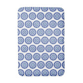 Tapis De Bain Mandala Grec Mal Eye Motif Bleu Blanc (Devant (Vertical))