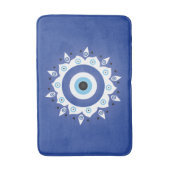 Tapis De Bain Mandala Grec Mal Oeil Bleu Blanc (Devant (Vertical))