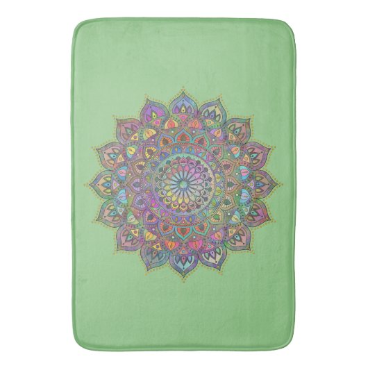 Tapis De Bain Mandala Inde Style 1 (devant Vertical)