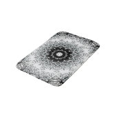 Tapis De Bain Mandala kaleidoscope carrelage noir gris blanc (Angle)