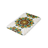 Tapis De Bain Mandala Motif 2002 en jaune et bronzette (Angle)