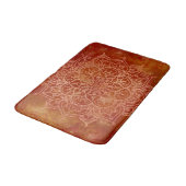 Tapis De Bain Mandala Orange et Glamour Doré Moderne Chic (Angle)