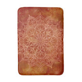 Tapis De Bain Mandala Orange et Glamour Doré Moderne Chic (Devant (Vertical))