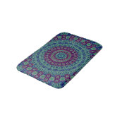 Tapis De Bain Mandala pourpre, bleu et vert (Angle)
