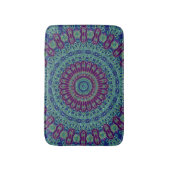 Tapis De Bain Mandala pourpre, bleu et vert (Devant (Vertical))