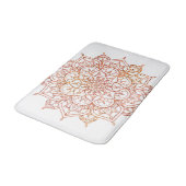 Tapis De Bain Mandala rose et orange sur Glam blanc (Angle)
