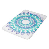 Tapis De Bain mandala turquoise ethnique (Angle)