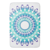 Tapis De Bain mandala turquoise ethnique (devant Vertical)