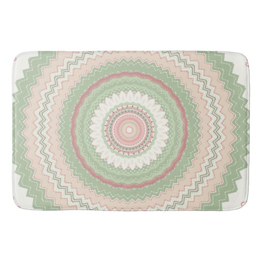 Tapis De Bain Mandala vert menthe (Devant)