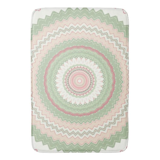 Tapis De Bain Mandala vert menthe (devant Vertical)