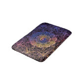 Tapis De Bain Mandala violet et jaune : dessin manuel (Angle)