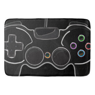 Tapis De Bain Manette de jeu vidéo noire Joueur