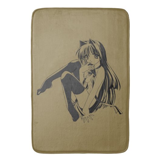 Tapis De Bain Manga, Neko Catgirl Furry Anime Loli Slave (devant Vertical)