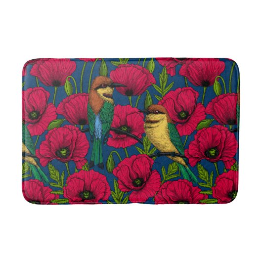 Tapis De Bain Mangeurs d'abeilles et pavots (Devant)