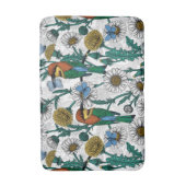 Tapis De Bain Mangeurs d'abeilles, papillons bleus et marguerite (Devant (Vertical))