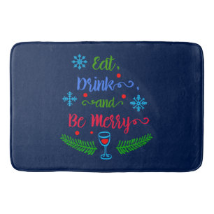 Tapis De Bain Mangez, Buvez et Soyez Joyeux, Noël Vacances