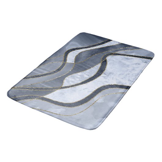 Tapis De Bain Marble Agate Gold Glam 8 - landscape (Angle)