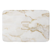 Tapis De Bain Marbre à Effet Doré avec Nom Personnalisé Moderne (Devant)