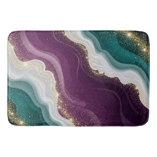 Tapis De Bain Marbre à motif paillettes or luxe